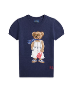 Вязаное поло с рисунком медвежонка и вышивкой RL Ralph Lauren