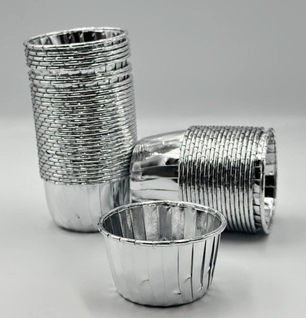 Форма бумажная МАФФИН ламинат "Серебро" d50*h35 мм. (50 шт./упак.), 1 шт.