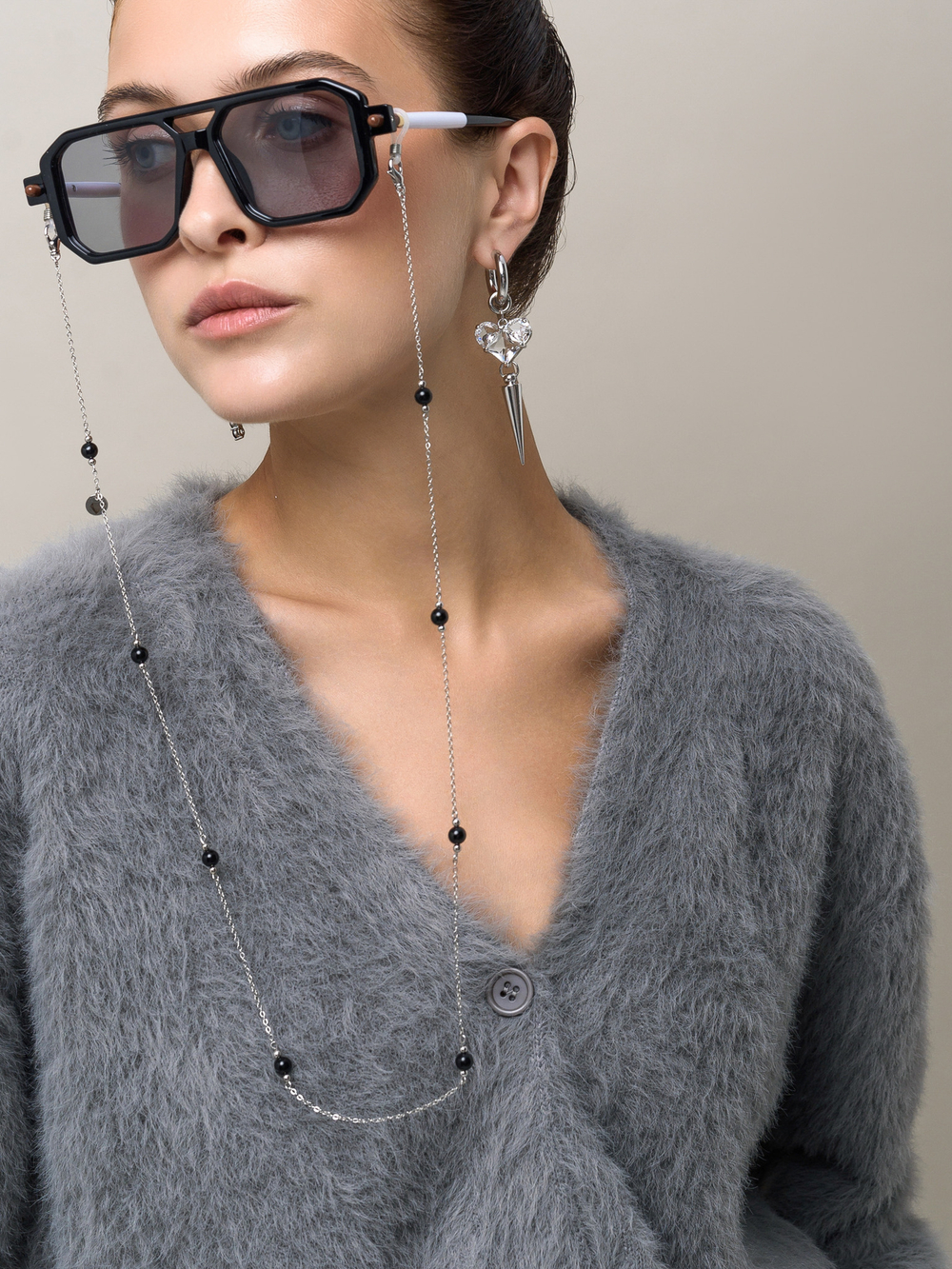 Серьги "White Soul Big" Silver