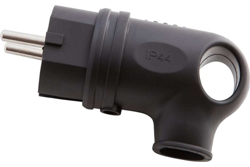 Вилка угловая 16А с кольцом каучук EKF