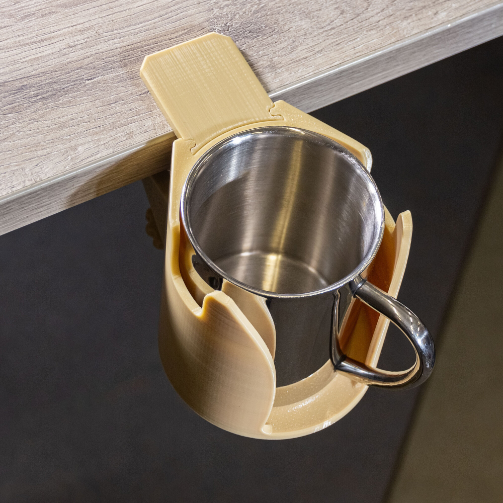 Подставка для кружки/стакана с креплением к столешнице, бежевый