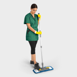 Швабра ECO! (держатель насадок под карманы с одним фикксатором, телескопическая рукоятка 97-184, крючок)