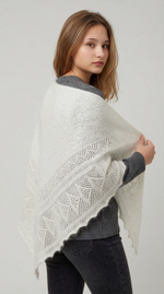 Оренбургский пуховый платок П4-100-02 экрю