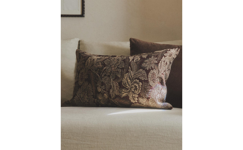 Zara Home наволочка декоративная из хлопка, коричневый