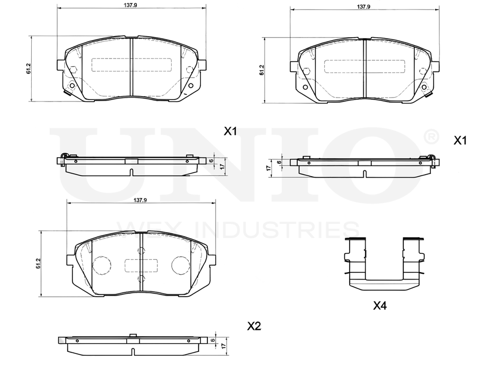 Колодки тормозные диск. передние UNIO BRP-20051