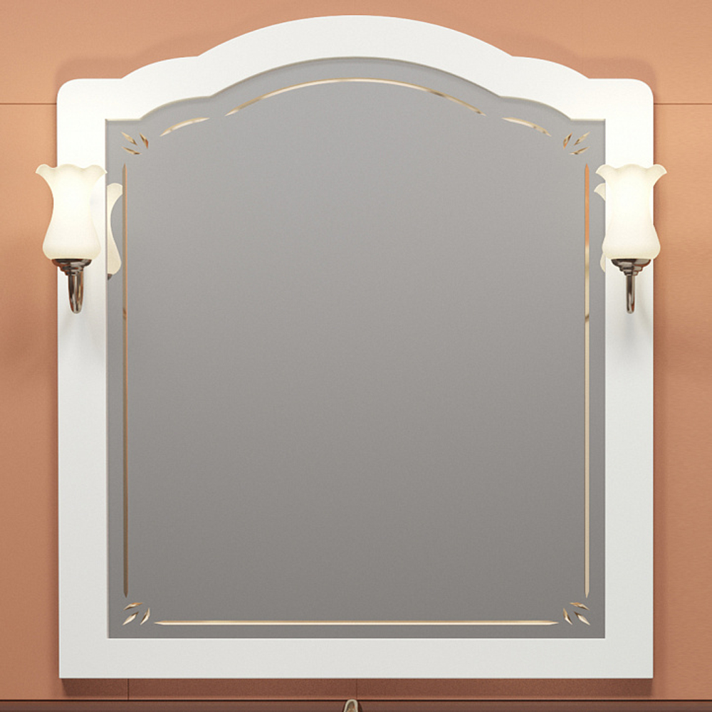 Зеркало ЛОРЕНЦО 100, белый без патины