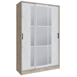 Шкаф-купе Стиль-2 140, Дуб крафт серый, Дуб крафт белый