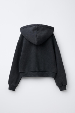 ZARA ТОЛСТОВКА GARMENT DYE, АНТРАЦИТОВО-СЕРЫЙ