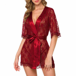 Пеньюар кружевной Daniela с трусиками бордовый S/M