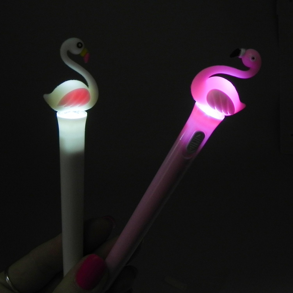 Ручка шариковая Alingar, " Фламинго ", 0,7 мм, синяя, с подсветкой, круглый, цветной, пластиковый корпус, карт. уп.