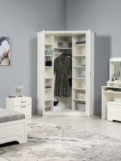 Ливерпуль Шкаф для одежды 13.124.02 Белый/Ясень ваниль