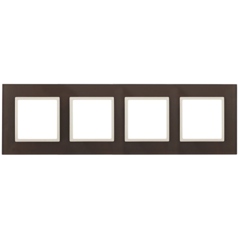 14-5104-31 ЭРА Рамка на 4 поста, стекло, Эра Elegance, мокко+сл.к