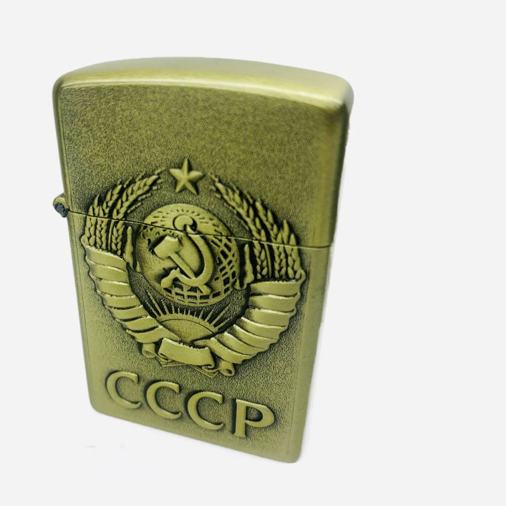подарочная зажигалка газовая Герб СССР, бронзовый