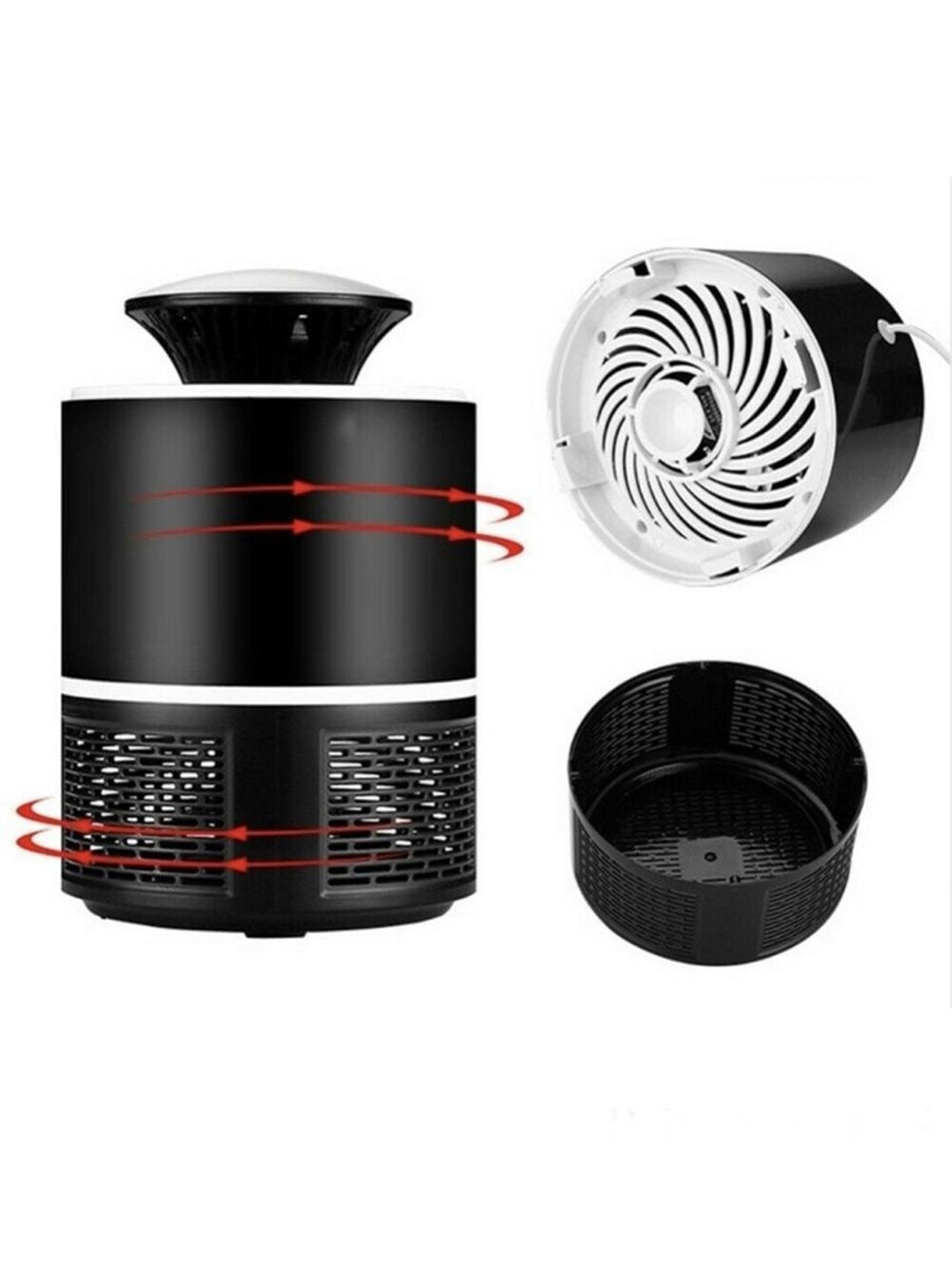 Электролампа-ловушка, USB Лампа-светильник от комаров и насекомых, цвет чёрный