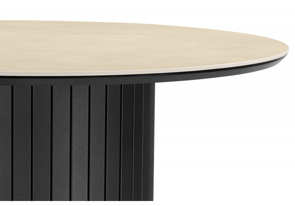 Керамический стол Woodville Гравент 90 okara light yellow, черный