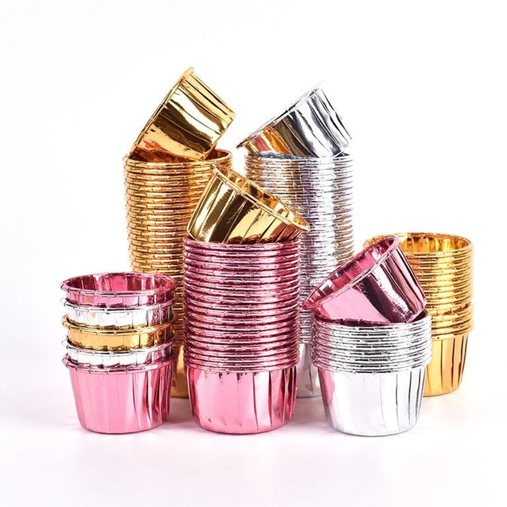 Формы бумажные с ламинацией «Маффин» 50х40 мм (Золото) 50 шт