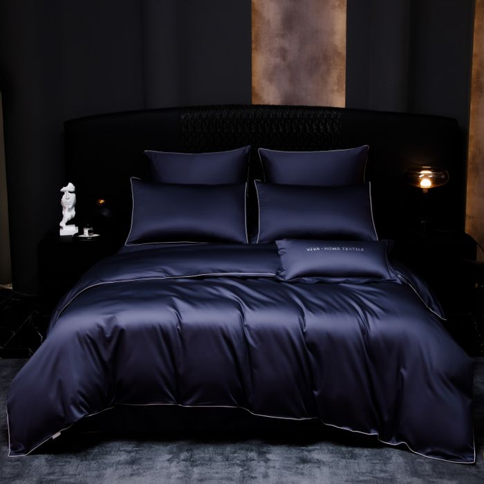 Комплект постельного белья Однотонный Сатин Премиум «Глубина океана»