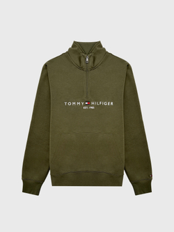 Свитшот Tommy Hilfiger Tommy Logo Quater-Zip Army Green