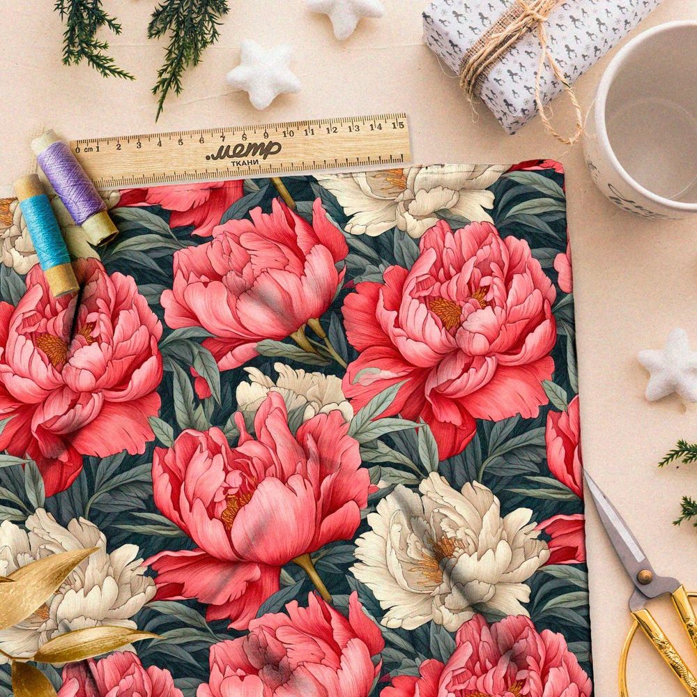 Ткань премиум мембрана пестрая мозаика