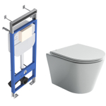 Комплект подвесной безободковый унитаз Ceramica Nova Forma с крышкой-сиденьем CN3011 + инсталляция Creto Standart 1.1
