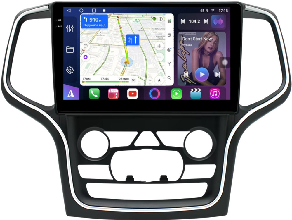 Магнитола для Jeep Grand Cherokee WK2 2013-2021 (ШГУ 8.4") - FarCar 9564F3 монитор 10.36" QLED на Android 14, TS18, CarPlay, 4G SIM-слот