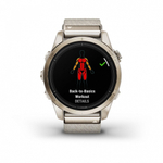 Смарт часы Garmin Epix Pro (Gen 2) Sapphire Edition 42 мм, золотистый корпус с нейлоновым ремешком сливочного цвета