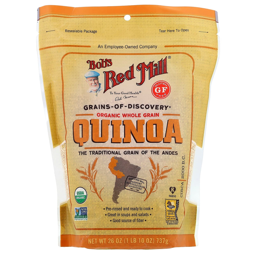 Bob's Red Mill, органическая цельнозерновая киноа, без глютена, 737 г (26 унций)
