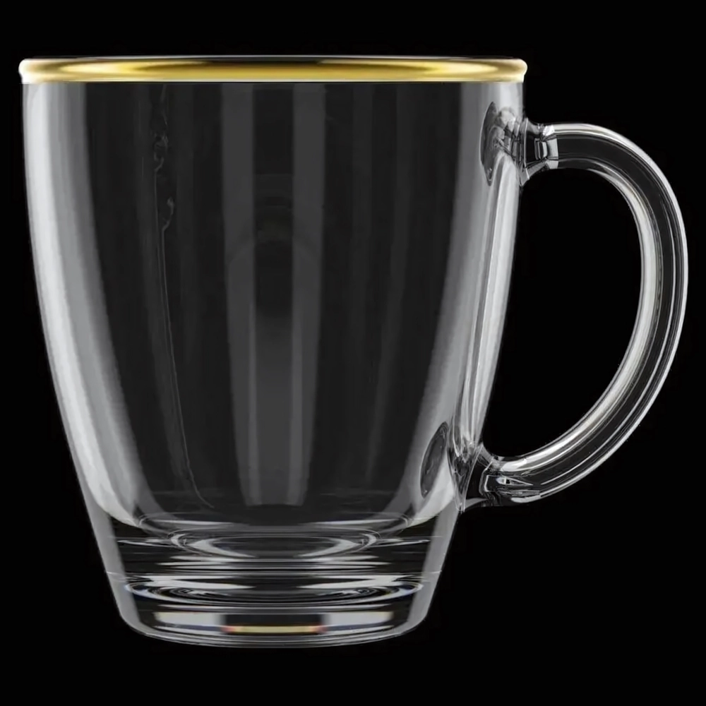 Кружка для чая 350мл. арт.2025 -З (отводка края золотом)