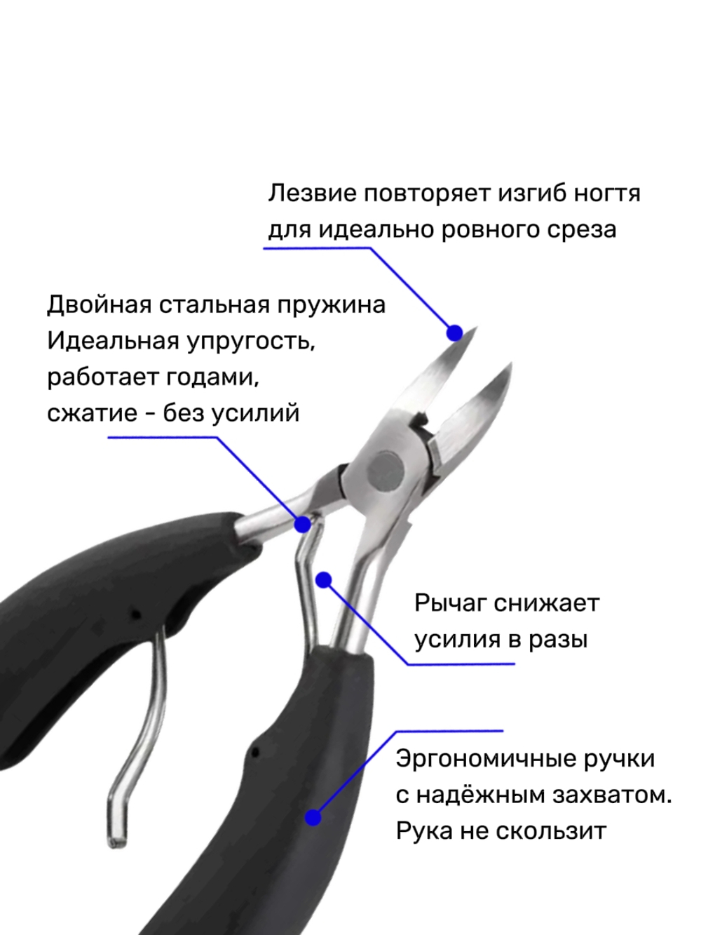Кусачки для ногтей на ногах, для жестких и вросших ногтей