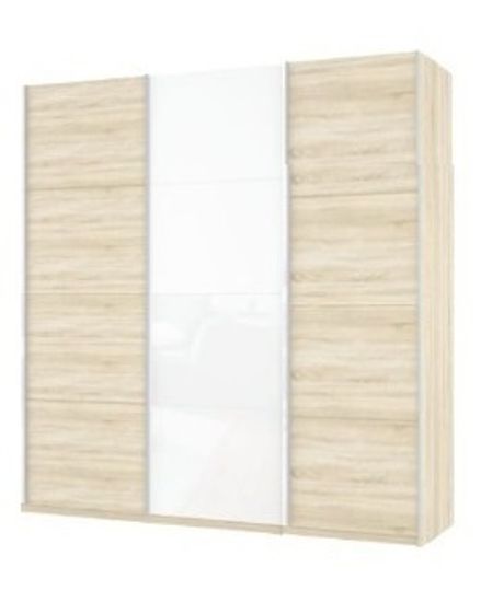 дуб сонома / белое стекло