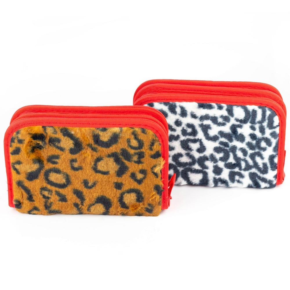 Пенал 2 отделения Alingar, искусственный мех, молния, 115 х 190 мм, "Леопард", леопардовые пятна