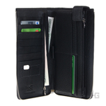 Изящный мужской чёрный клатч портмоне из натуральной кожи на молнии GALIB 7M208