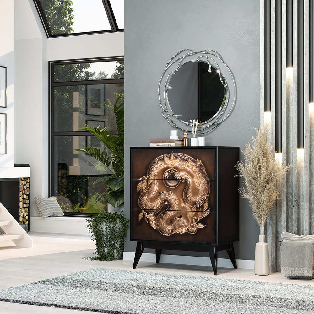 Комод Яблоко Евы с 3 ящиками Найт