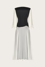 ПЛАТЬЕ ИЗ ШЕЛКА И ШИФОНА С ШИРОКИМИ РУКАВАМИ