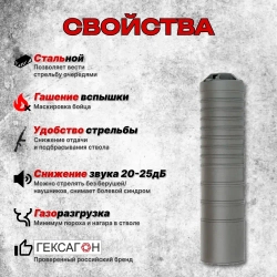 12 камерный ДТК закрытого типа на АКС-74У(5,45х39, М24х1.5) Гексагон