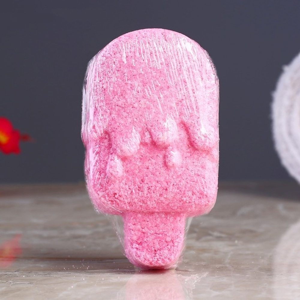 4760643 Шипучая бомбочка "Мороженка" с ароматом шоколада, розовая