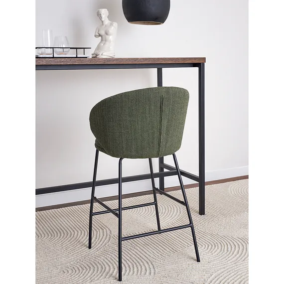 Полубарный стул Comfy, 67 см, зеленая рогожка