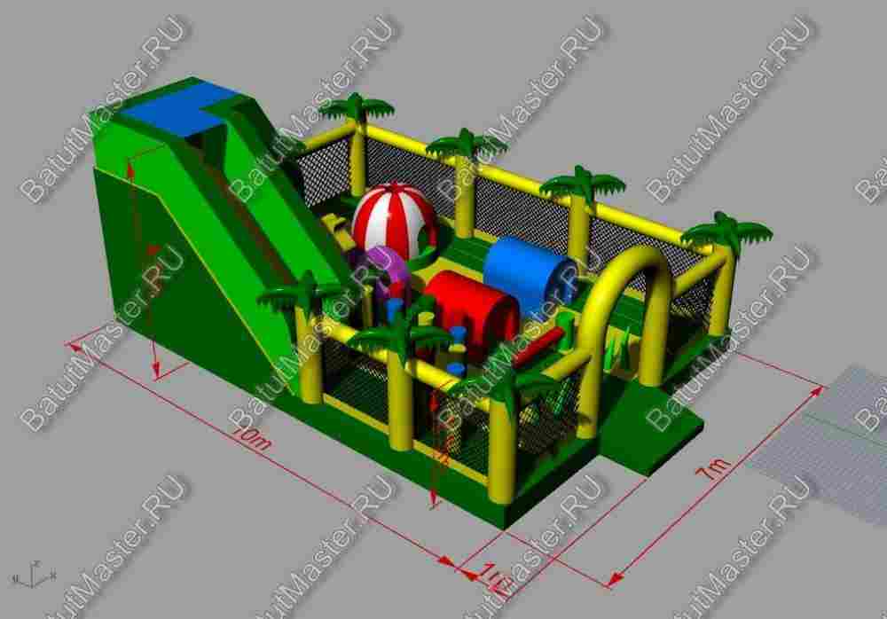 Коммерческий надувной батут "Джунгли малый"