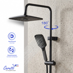 Душевая стойка Ceruttispa ЛЕАНДРО (LEANDRO) цвет графит, с LED подсветкой