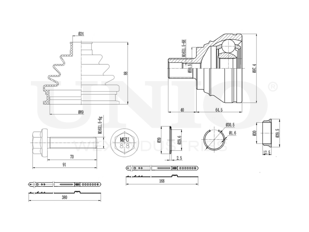 ШРУС внешний UNIO CVJ-20006