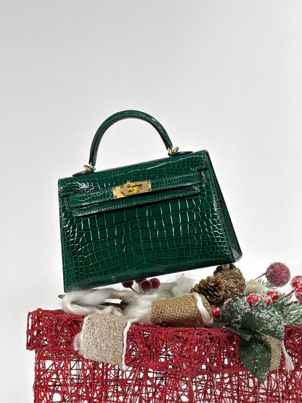 Сумка Hermes из кожи крокодила 20 см