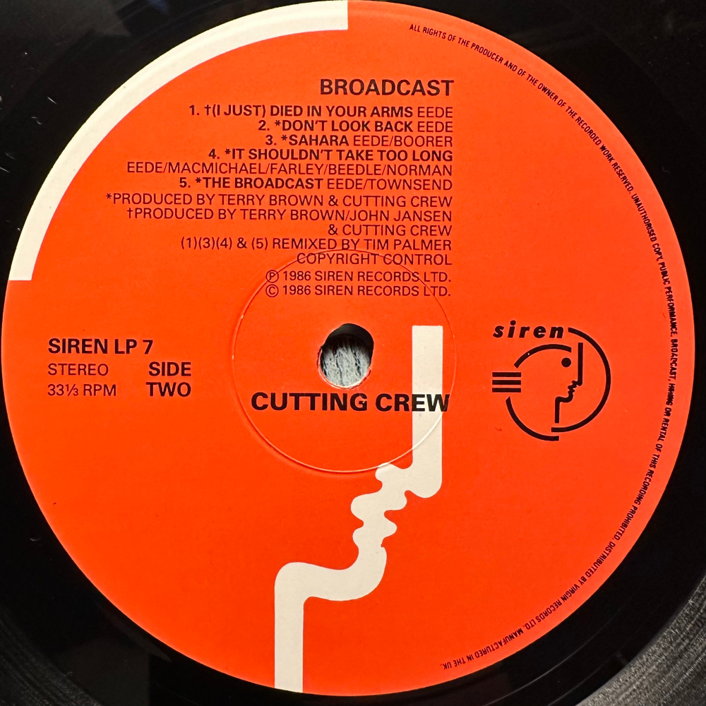 Cutting Crew - Broadcast (Англия 1986г.)