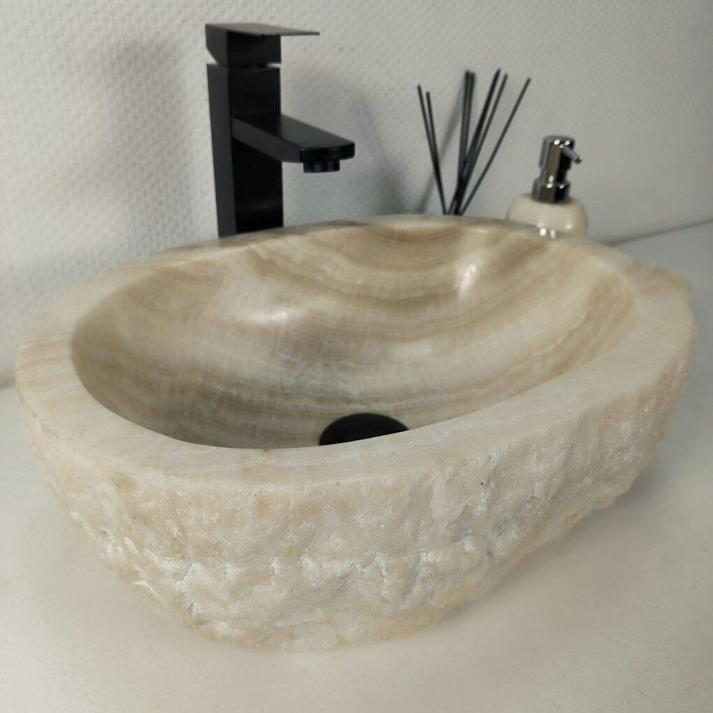 Каменная раковина из оникса Erozy White EO-04325 (41*32*15) 0212 из натурального камня