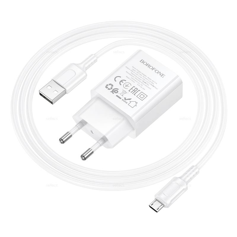 Зарядное устройство на Micro Borofone QC3.0 BA111A (white)