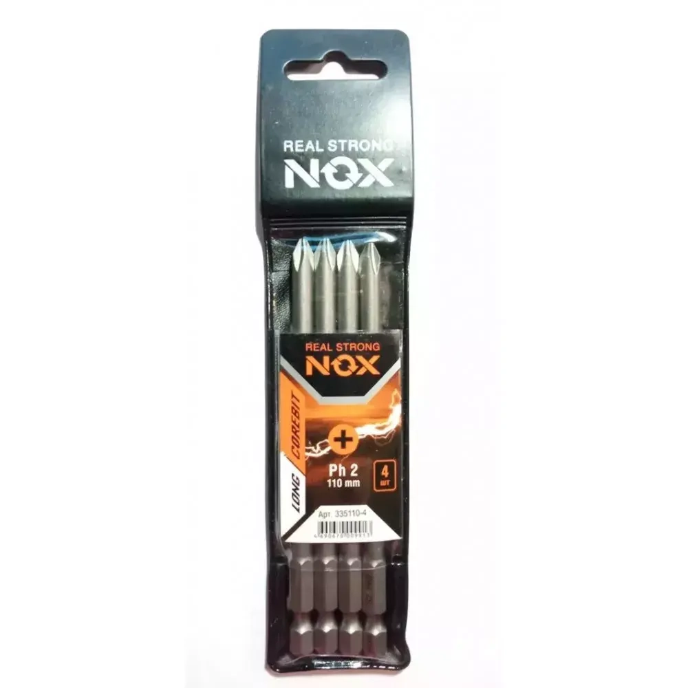 Бита PH 2х110мм 4шт ПВХ NOX COREBIT 335110-4