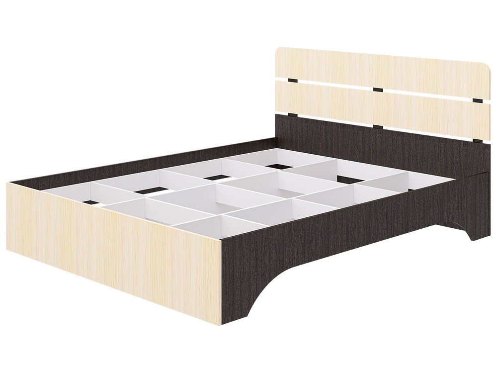 Кровать Джулия, спальное место 160х200, без основания Яс.тёмн/яс.свет