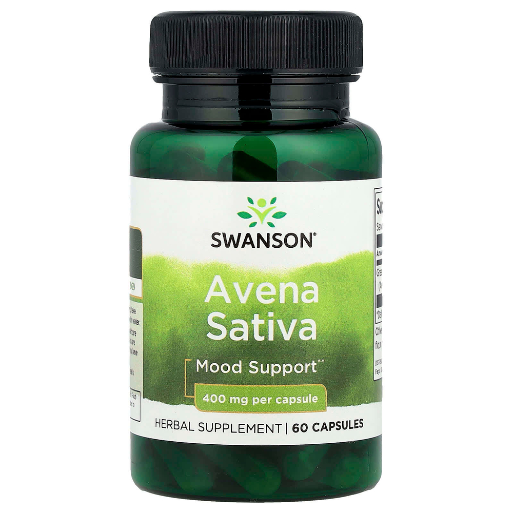Swanson, Avena Sativa, 400 мг, 60 капсул