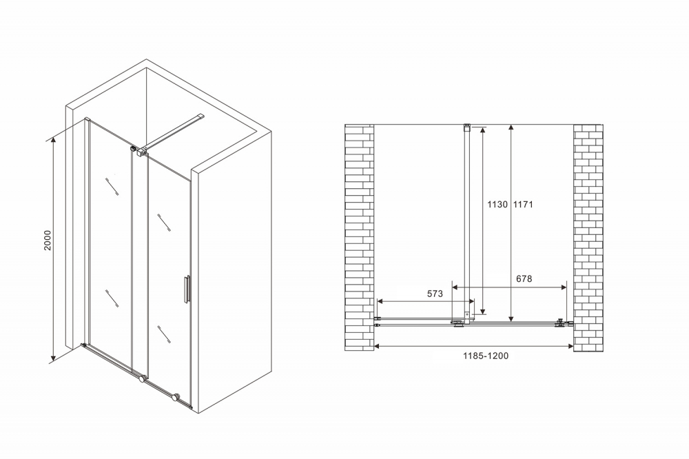 Душевая дверь ABBER Komfort AG90120