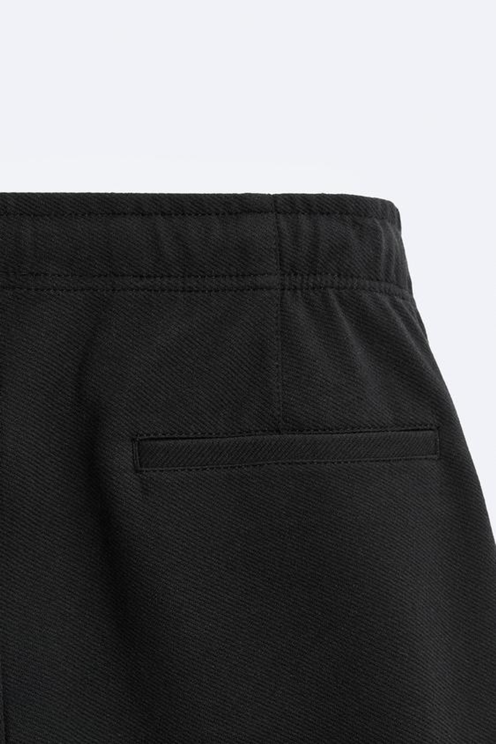 ZARA ШОРТЫ ИЗ МЯГКОЙ РЕЛЬЕФНОЙ ТКАНИ, ЧЕРНЫЙ