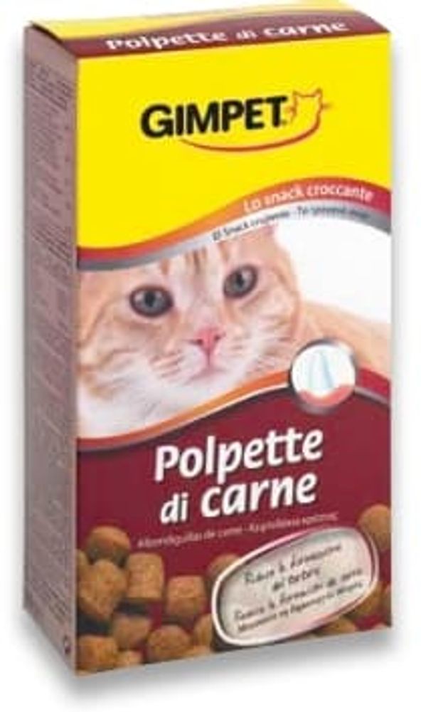 Gimpet: витамины "Мясные шарики" 100гр,  д/очистки зубов д/кошек